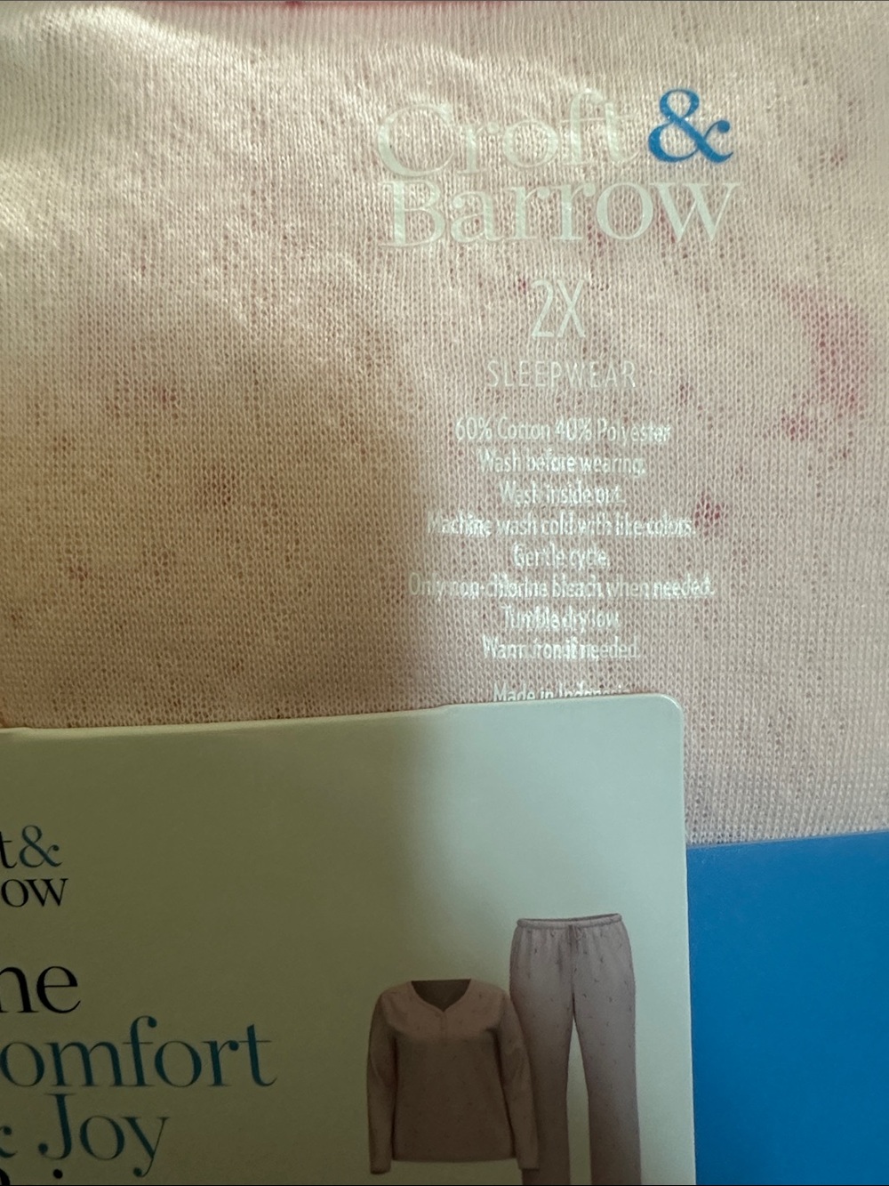 croft & barrow Pink Moon & Star Two-Piece Pajama Set - Picture 5 of 6